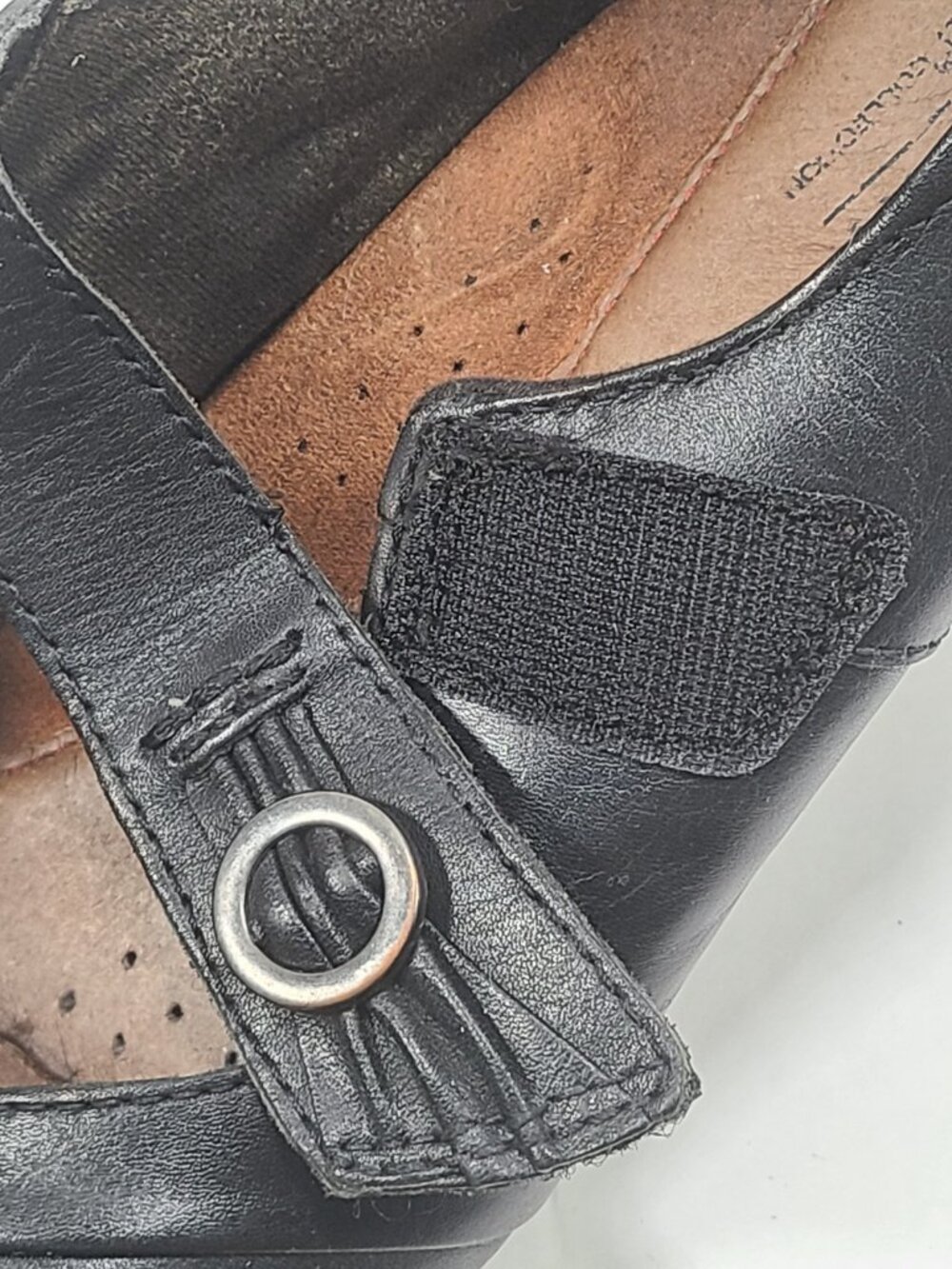 Rockport Cobb Hill Mary Jane Salma Black Leather 8.5M Heeled Shoe Hook Loop - Picture 11 of 11